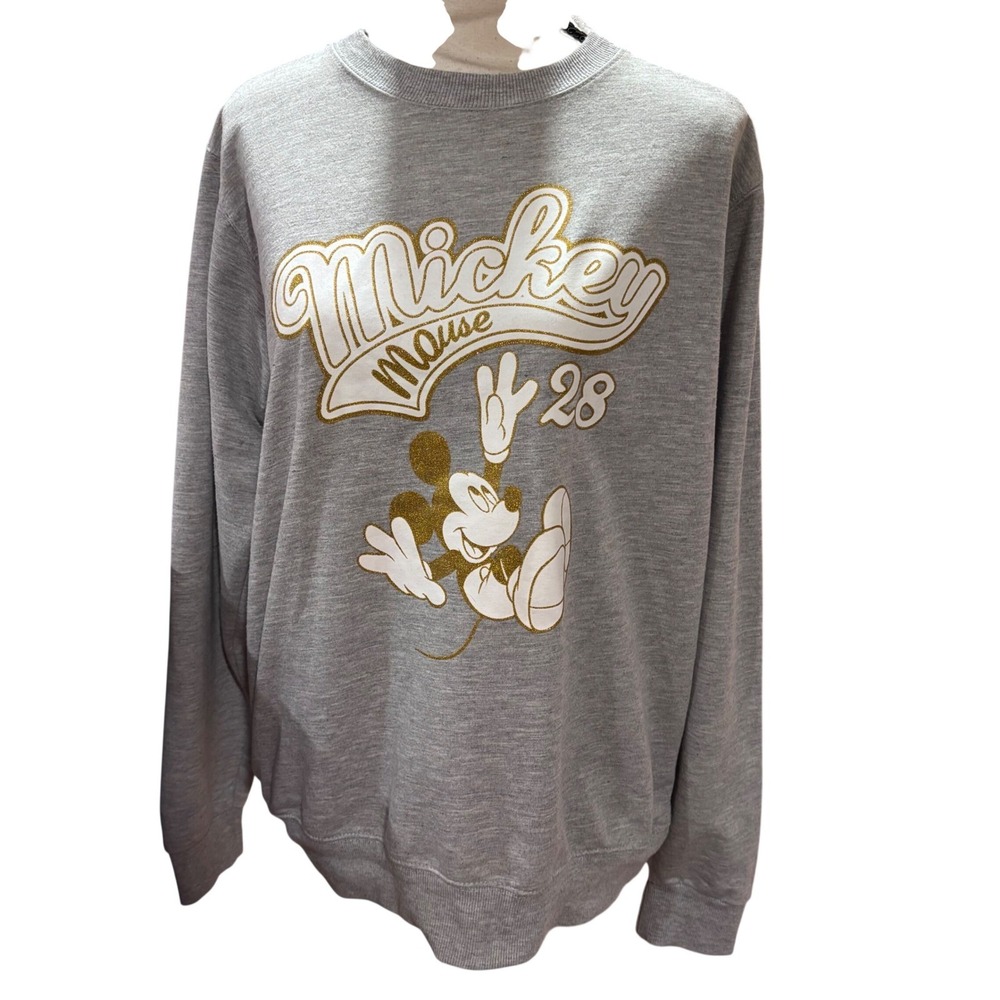 Disney Mickey Mouse 28 Grey Graphic Sweatshirt Pullover Crewneck Women‎  XXL